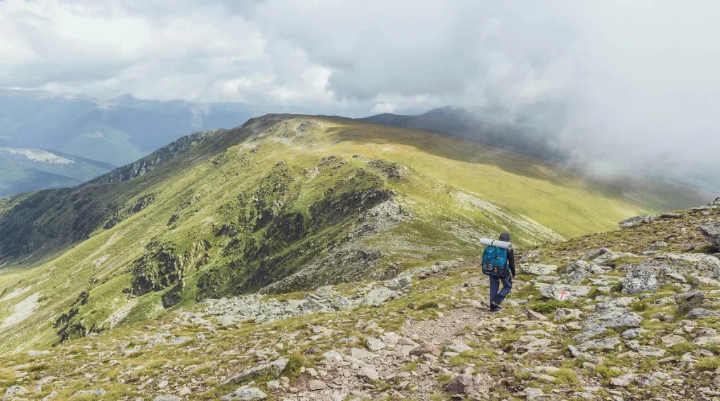 open ridge trails often include wind exposure and changing ridge hiking conditions