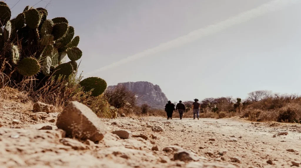 dry heat on hiking trails becomes harder on open terrain with little shade