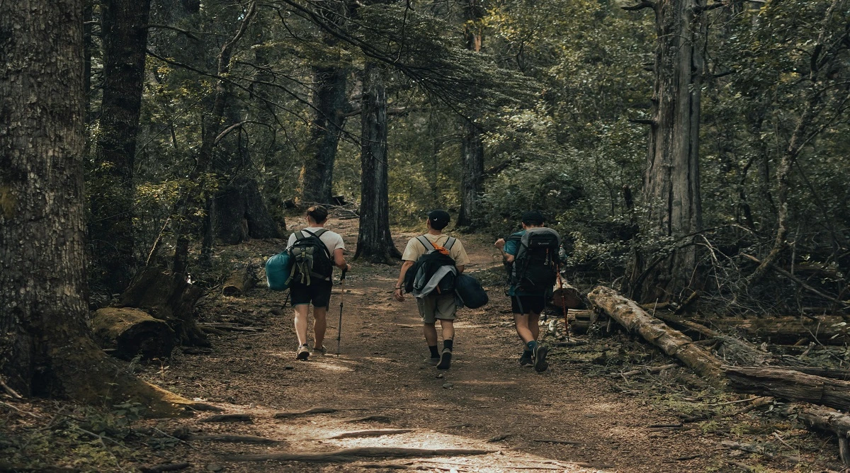 hiking etiquette rules on shared trails with multiple hikers walking together