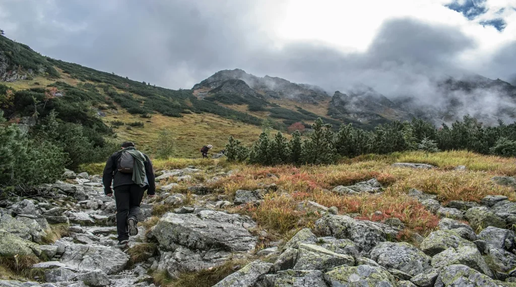 shorter hiking steps improve footing and better trail balance on rocky terrain