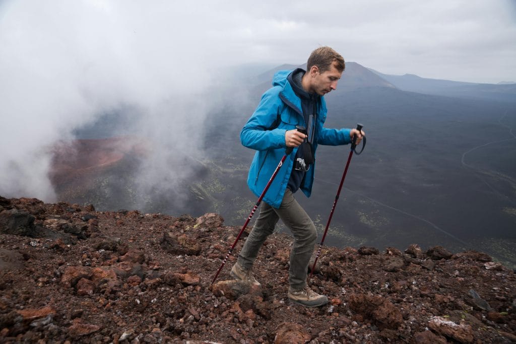 weather changes during a hike with a hiker observing cloud patterns