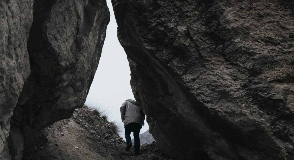 Trail getting narrower often leads hikers to shorten steps and move more carefully