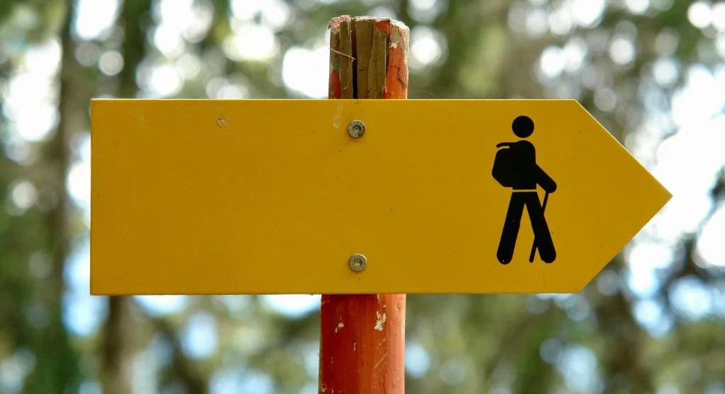 trail markers after sharp turns