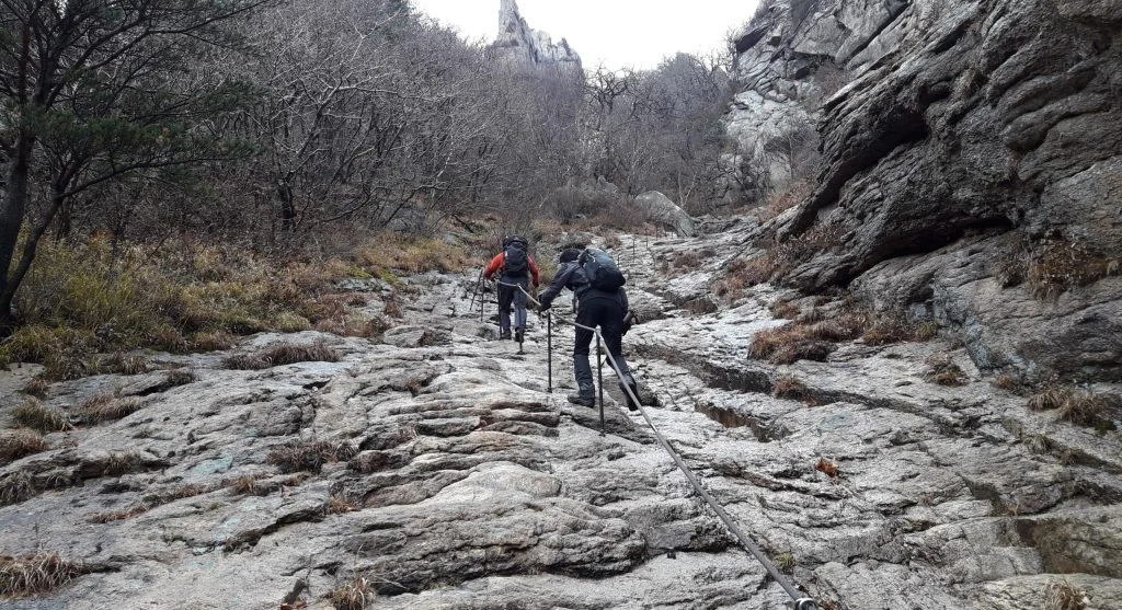 Trail edges can become risky when the main tread shifts without hikers noticing