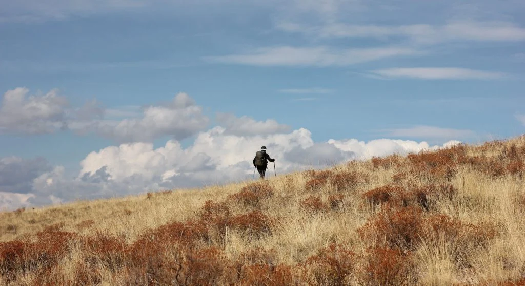 Exposed trail effort often rises when steady wind meets hikers on open ground