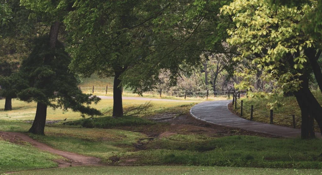 Wider uneven paths can feel less comfortable when no clear walking line stands out