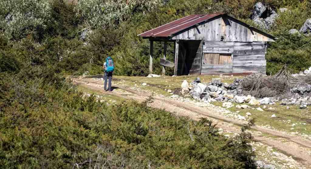 Sheltered trail sections often make hikers feel better after stopping in windy spots