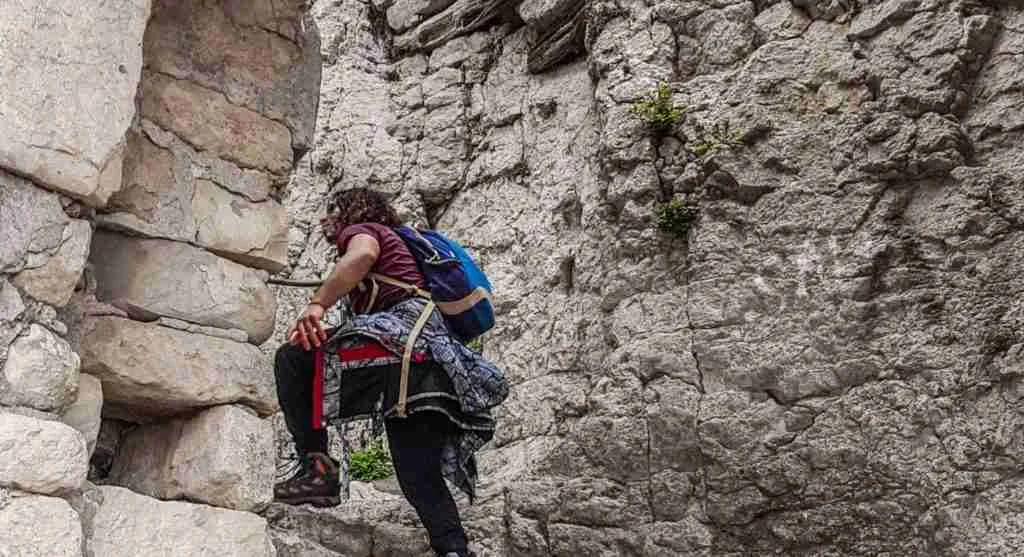 Shorter steady steps help hikers handle soft sand patches more comfortably