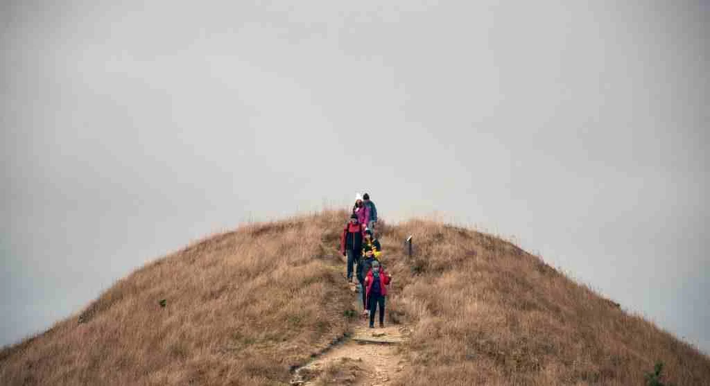 Hikers often feel better when a noisy trail section gives way to quieter ground
